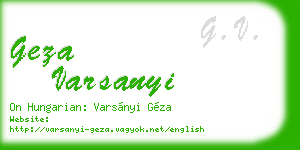 geza varsanyi business card